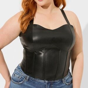Torrid Black Faux Leather Corset Top - 4X (Brand New with Tags)